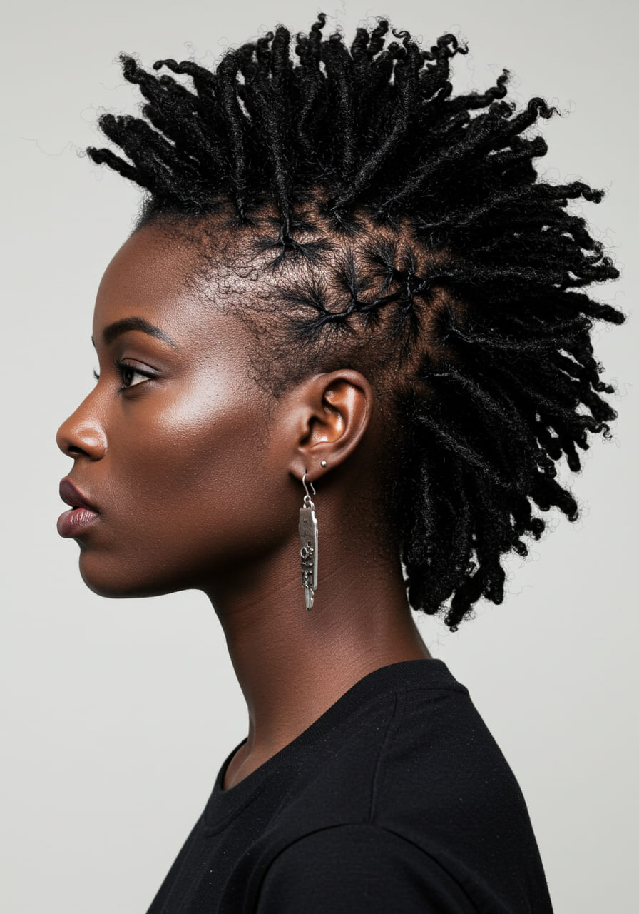 Bold Mohawk Dreadlocks