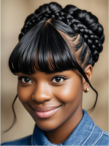 Braided Bun with Bangs