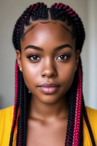 Cornrows with a Pop of Color