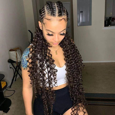 Feed-in bohemian box braids