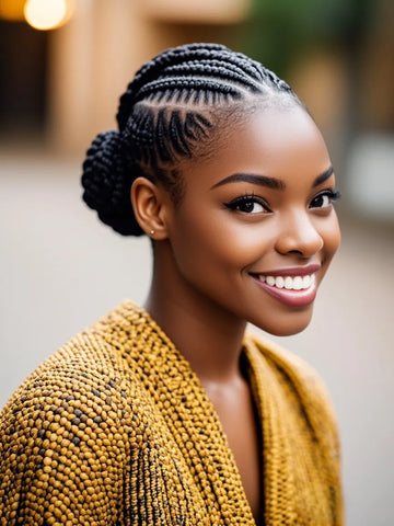 Ghana Braids into Bun