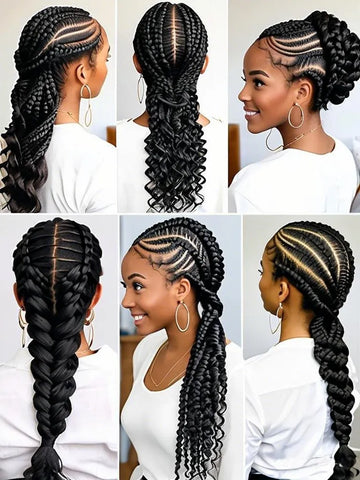 Goddess Braids with Curls