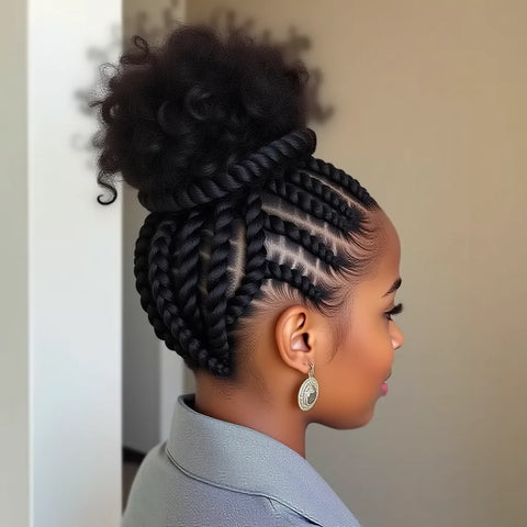 Goddess braids in a bun discount