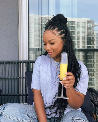 Knotless Braids with Curly Ends