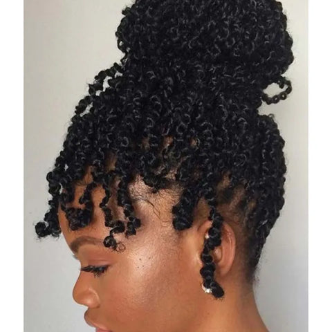 Top Bun with Bangs Passion Twist