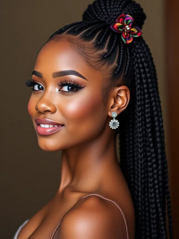 half-up style with decorative clips or colorful hair ties.
