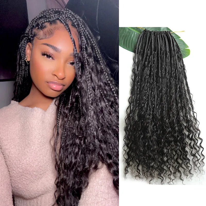 Goddess Box Braids Crochet Hair 14 Inch 1 Pack Pre Looped Box Braids Crochet  Hair for Women Boho Box Braids Crochet Braids Hair Bohemian Crochet Box  Braids With Curly Ends(14inch, T30)