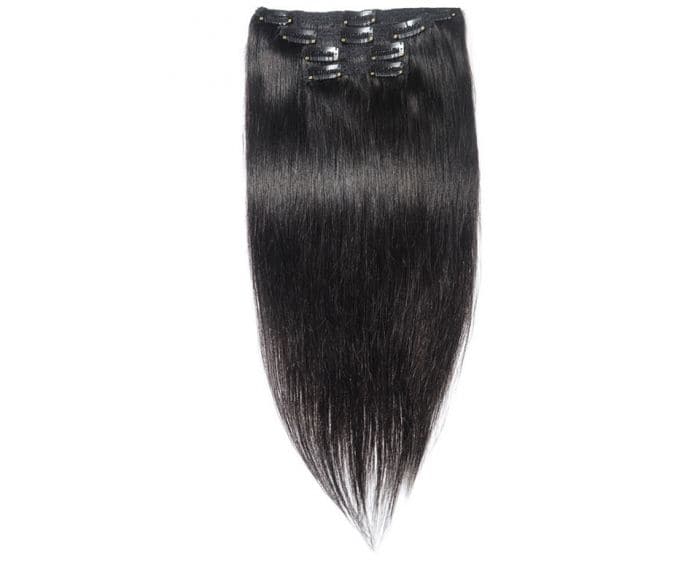 Classic Lace Weft Clip In Straight Human Hair Extensions E01(1 set of 7 pcs)