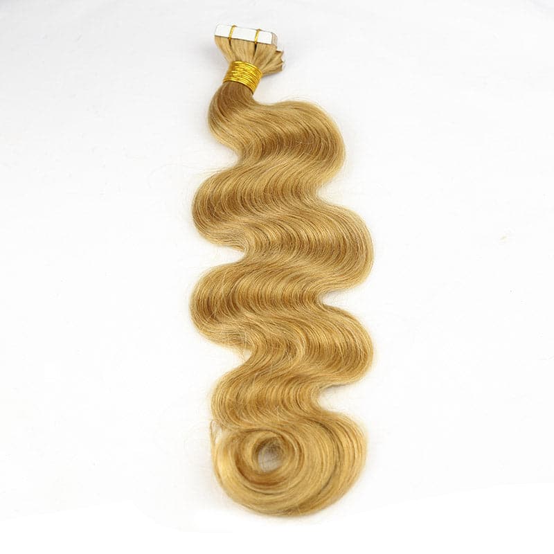 27 Honey Blonde Body Wave Human Hair Tape In Hair Extension Ywigs 