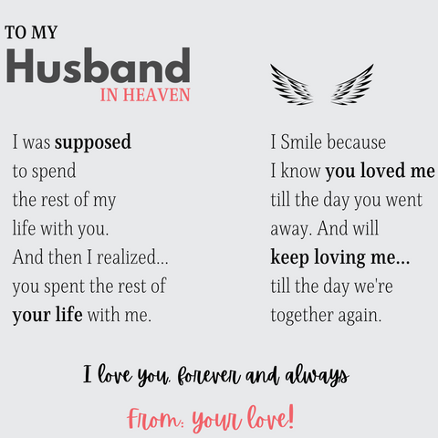 To my husband in heaven - Hug necklace