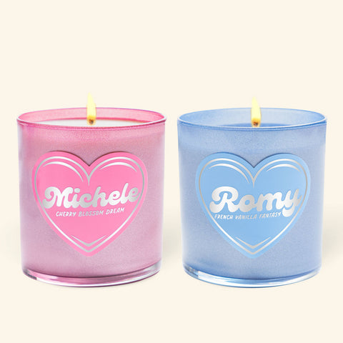 romy and michele candle set