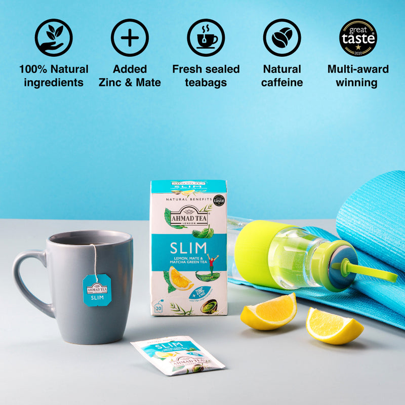 Lemon, Mate & Matcha Green Tea "Slim" Infusion 20 Teabags - Key benefits