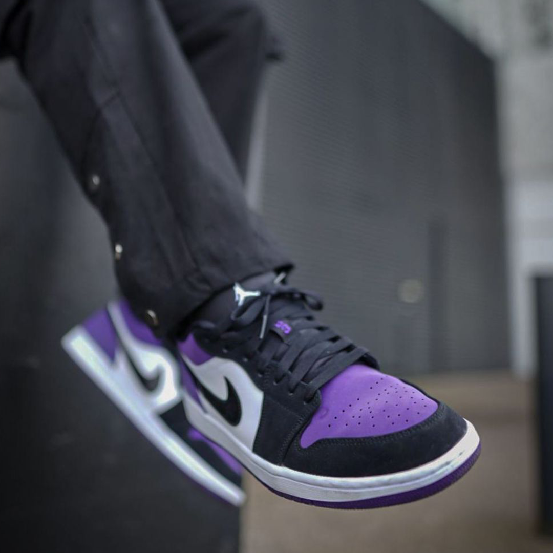 Nike Air Jordan 1 Low Court Purple Black Sneakers Shoes