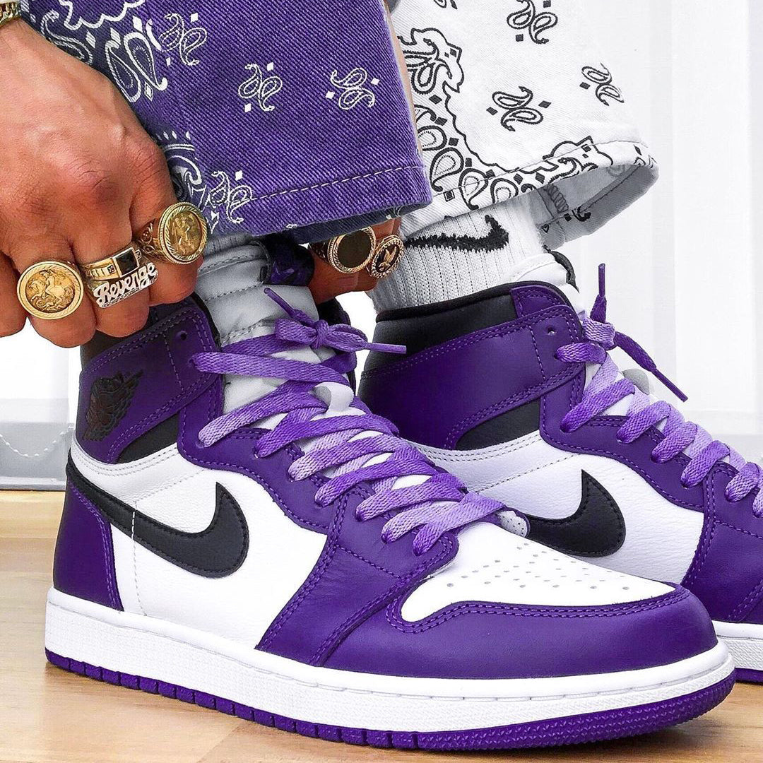 Nike Air Jordan 1 Retro High Court Purple White Basketball Shoes Sneakers Shoes