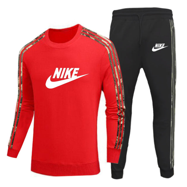 Nike Round Neck Long Sleeve Sweatshirt + Trousers Two-Piece Set