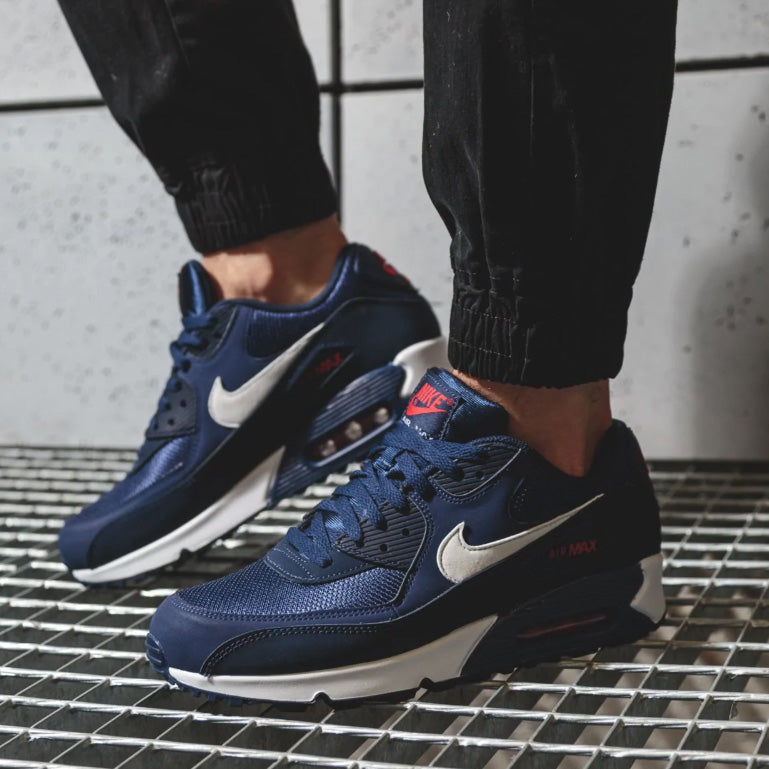 Nike Air Max 90 Midnight Navy University Red White Sneakers Shoes