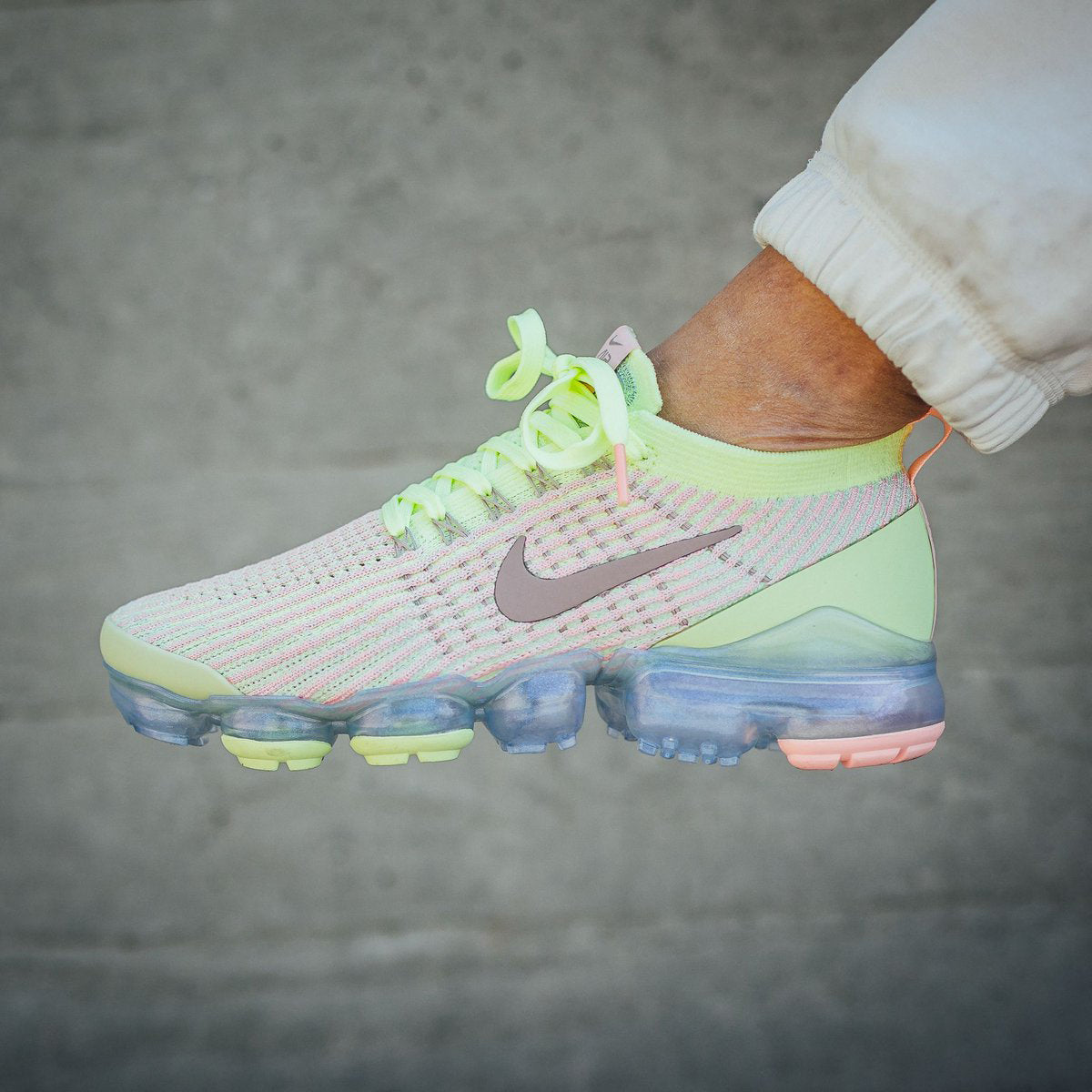 Nike Air VaporMax Flyknit 3 Barely Volt Pink Tint Sneakers Shoes