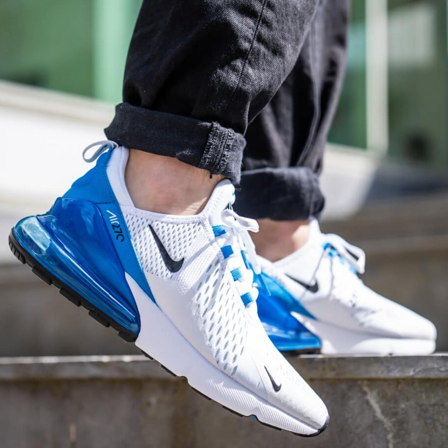 Nike Air Max 270 White Photo Blue Sneakers Shoes