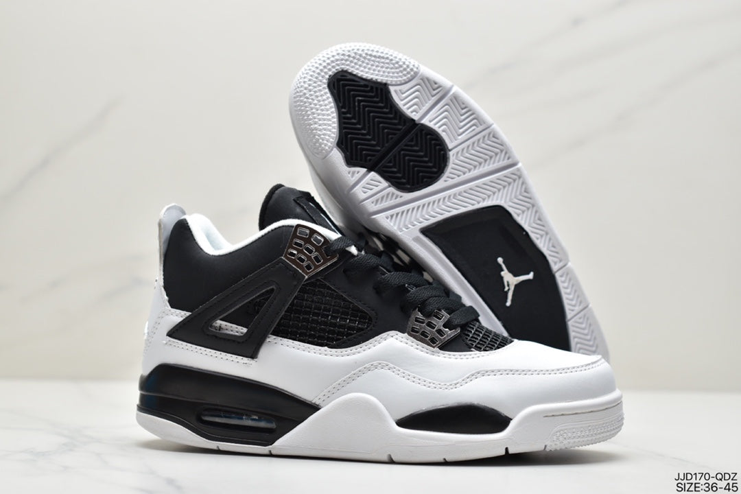 Nike Air Jordan 4 Retro Black White Sneakers Shoes