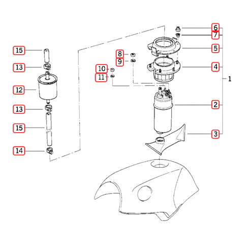 Durite d'essence au mètre A61, K75, K100, K1100, R850, R1100