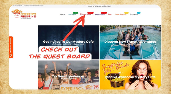 Step 2A - Check Out The Experience Philippines Quest Board