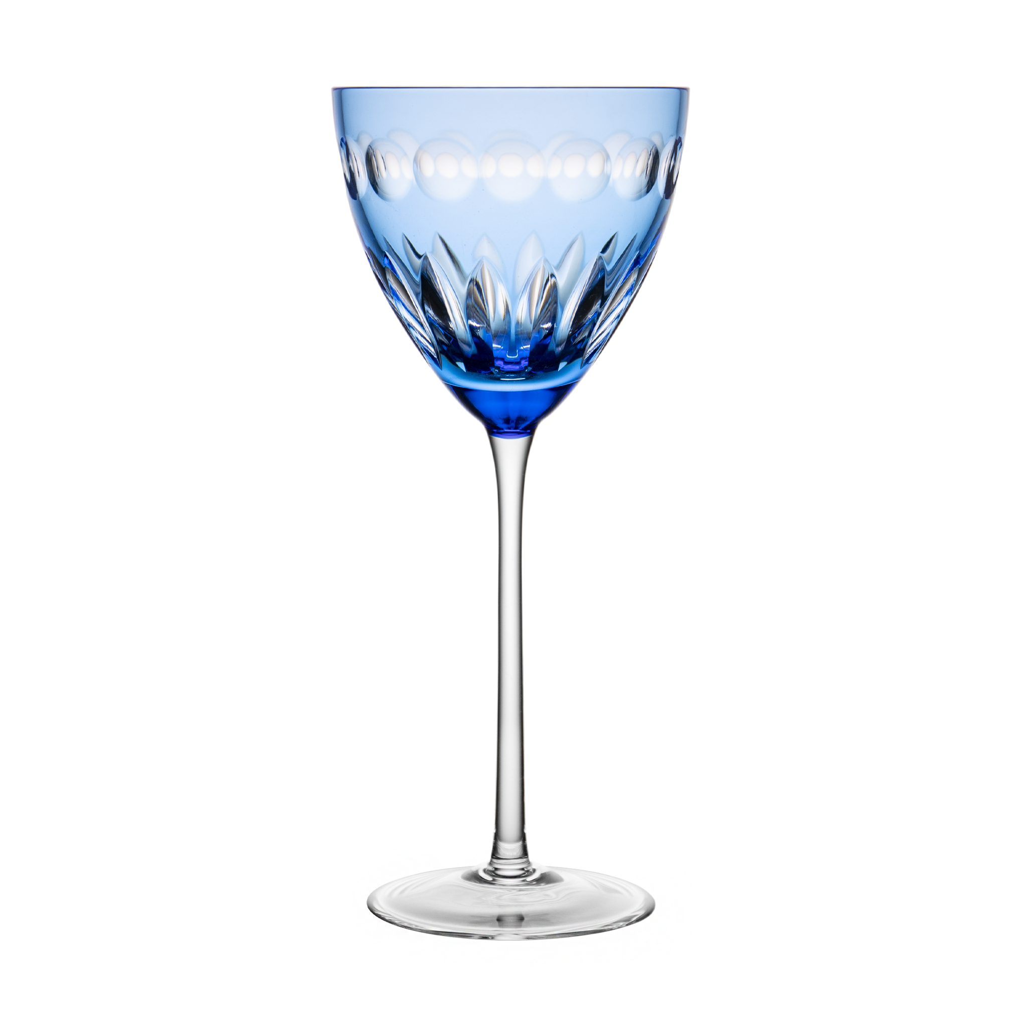 Birks Crystal Square Blue Large Wine Glass - Ajka Crystal