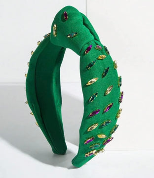 Green Knot Jeweled MG Headband