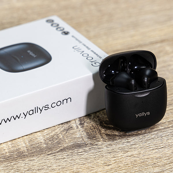 Yallys Groovin True Wireless Stereo Earbuds, Ergonomic Design, Full Touch Control, Voice Assistant, Bluetooth v5.1 and IPX5 Water Resistant (Black)