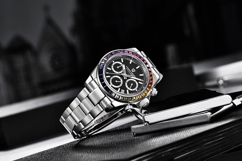 Giles Pagani -Mens Rainbow Daytona Alternative Chronograph Watch Sport ...