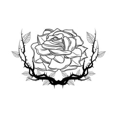 Modèle de tatouage de rose noire 5