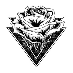 Modèle de tatouage de rose noire 3