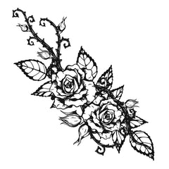 Modèle de tatouage rose noire 1