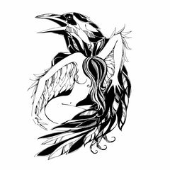 Modèle de tatouage corbeau 1