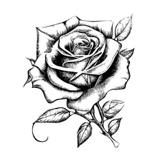 Modèle de tatouage de rose noire 4