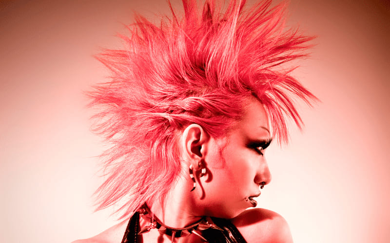 Coiffure Punk Femme Coloration Rose