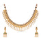 Gold Platted temple jewellery necklace set with white pearls