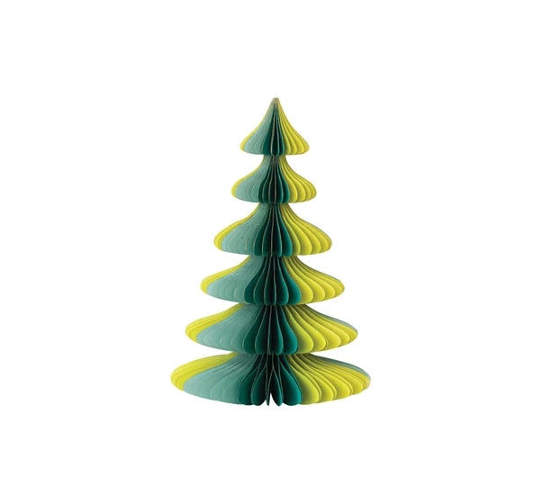 14" Handmade Folding Honeycomb Tree with Gold Glitter Edge