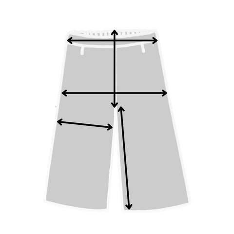 boat crop pants with arrows to show measurements