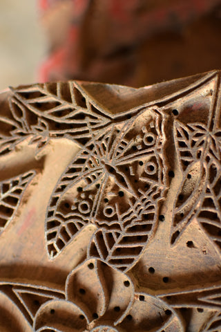 hand carved wooden block printing block ajrakhpur