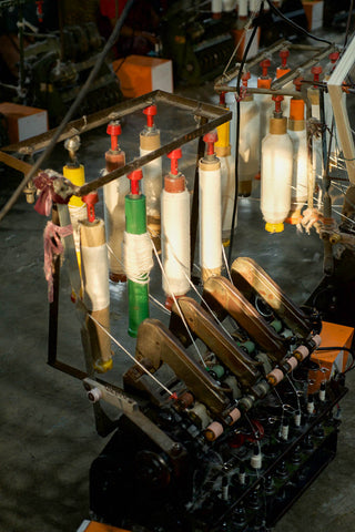 ambar charkha in the sun at magan khadi