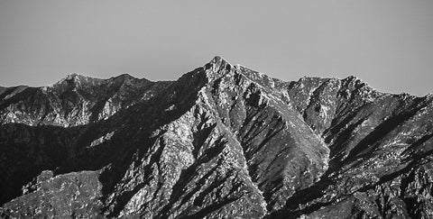monochrome mountain top and sky in Himachal Pradesh India