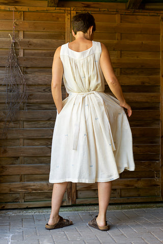 float dress in kala cotton dyed with indigo