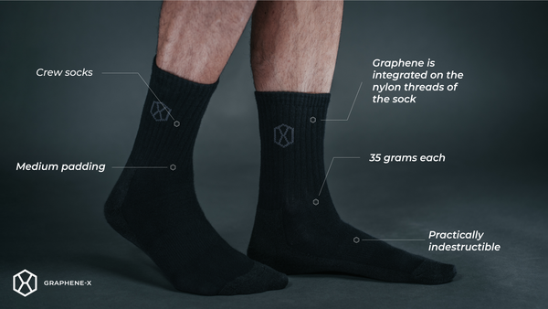 All Rounder Socks by Graphene-X (crew cut)