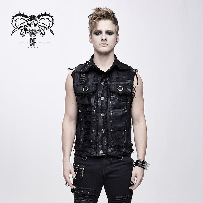 WT043 devil fashion punk heavy metal hand painted faded effect men pri –  Devil Fashion Official