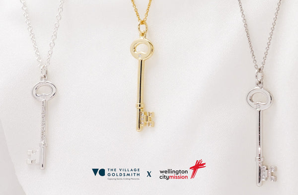 Three different key pendants crafted for Wellington City Mission's fundraising of Whakamaru