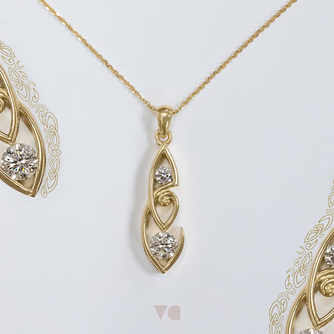 Pohau diamond pendant from The Narrative Collection in 18ct yellow gold