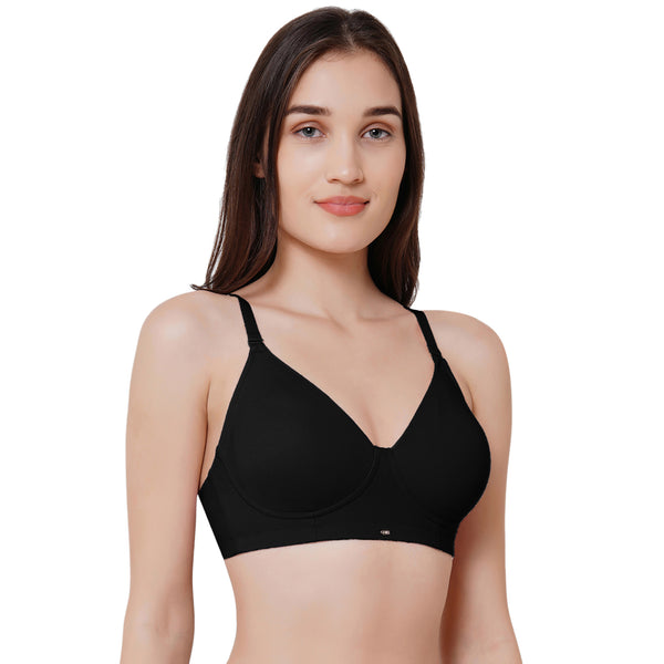 Non Padded Non Wired Medium Coverage Cotton Spandex Bra CB-340 – SOIE Woman