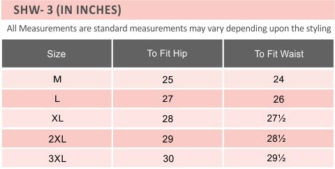 size chart for High Waist Tummy Control Shapewear – SOIE Woman