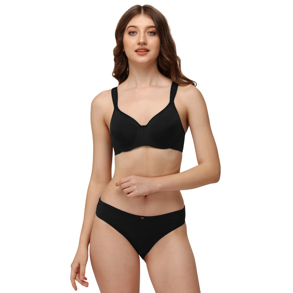 Buy Camaleon Zuli 38C Cotton C Cup Non-Padded Full coverage Back Closure  Wirefree Adjustable Strap with Floral Design Regular Women Bra Combo pack 2  (Black) Online at Best Prices in India 