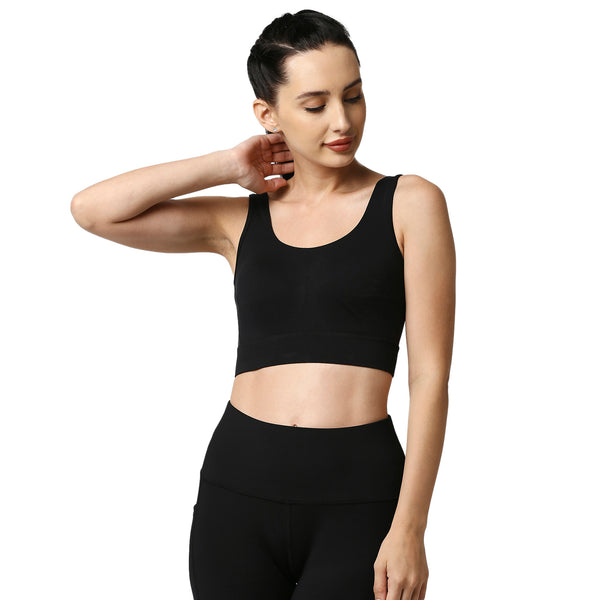 Medium Impact Non Padded Non Wired Long Line Sports Bra (Pack of 2